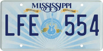 MS license plate LFE554