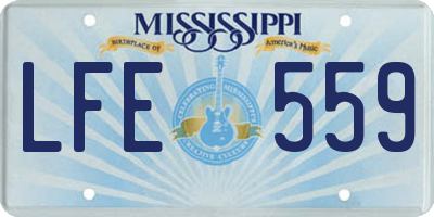 MS license plate LFE559
