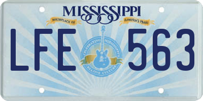 MS license plate LFE563