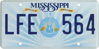 MS license plate LFE564