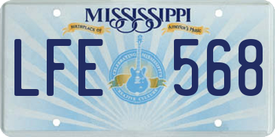 MS license plate LFE568