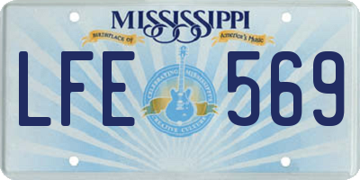 MS license plate LFE569