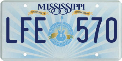 MS license plate LFE570