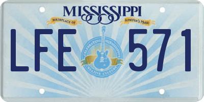 MS license plate LFE571