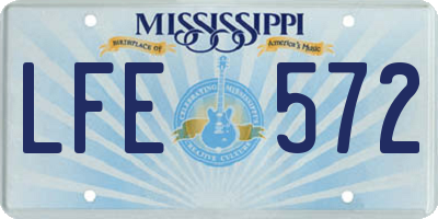 MS license plate LFE572