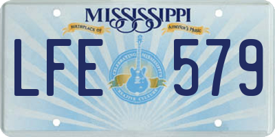 MS license plate LFE579