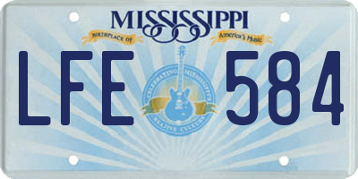 MS license plate LFE584