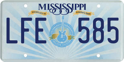 MS license plate LFE585