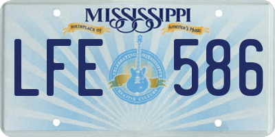 MS license plate LFE586