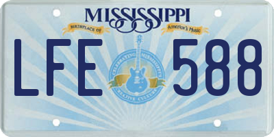 MS license plate LFE588
