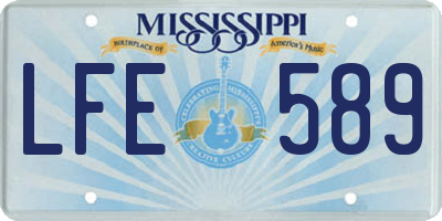 MS license plate LFE589