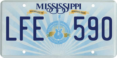 MS license plate LFE590