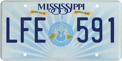 MS license plate LFE591
