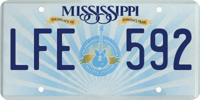 MS license plate LFE592