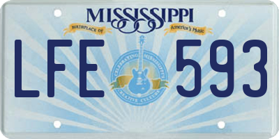 MS license plate LFE593