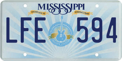 MS license plate LFE594