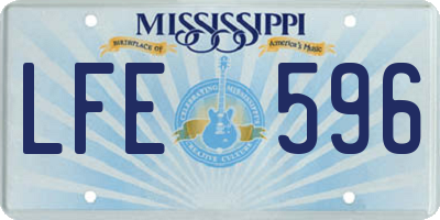 MS license plate LFE596