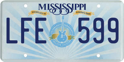 MS license plate LFE599