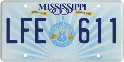 MS license plate LFE611