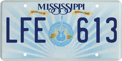 MS license plate LFE613
