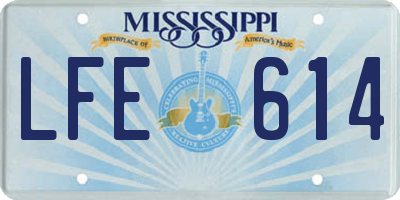 MS license plate LFE614