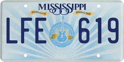 MS license plate LFE619