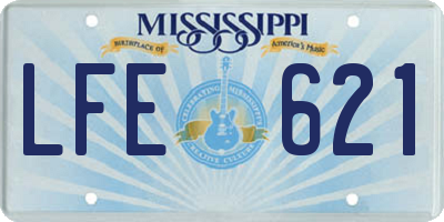 MS license plate LFE621