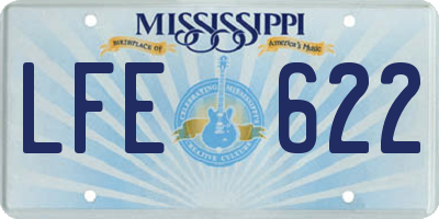 MS license plate LFE622