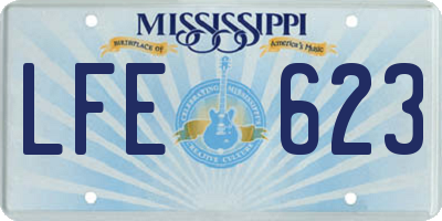 MS license plate LFE623