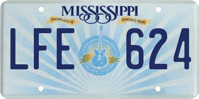 MS license plate LFE624
