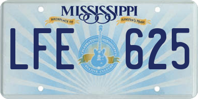 MS license plate LFE625