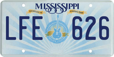 MS license plate LFE626