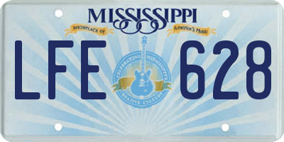 MS license plate LFE628