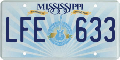 MS license plate LFE633