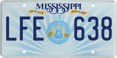 MS license plate LFE638