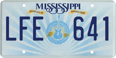 MS license plate LFE641
