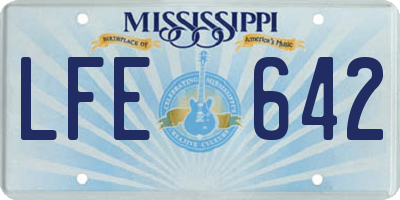 MS license plate LFE642