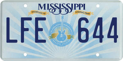 MS license plate LFE644