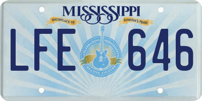 MS license plate LFE646