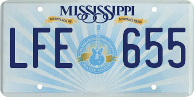 MS license plate LFE655