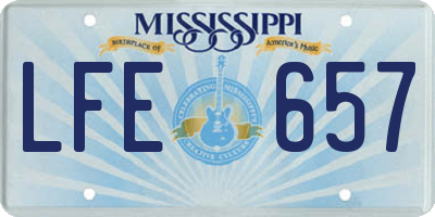 MS license plate LFE657