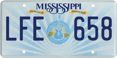 MS license plate LFE658