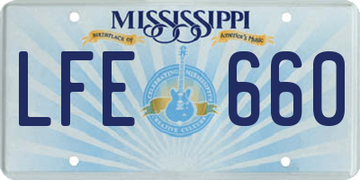 MS license plate LFE660