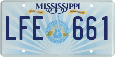 MS license plate LFE661
