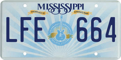 MS license plate LFE664