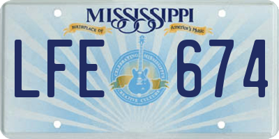 MS license plate LFE674