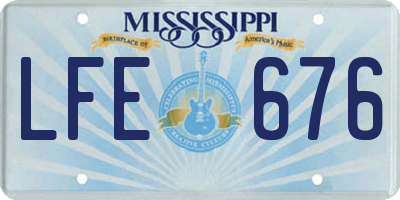 MS license plate LFE676