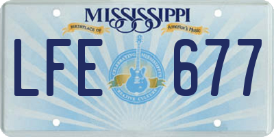MS license plate LFE677