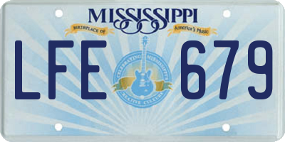 MS license plate LFE679