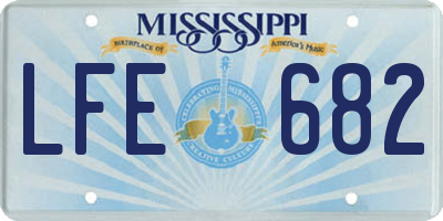 MS license plate LFE682